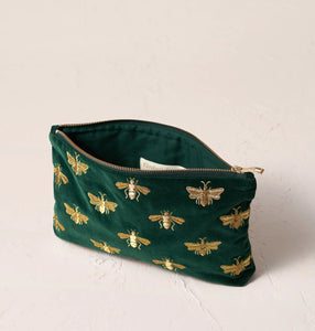 Honey Bee Everyday Pouch, Forest Green