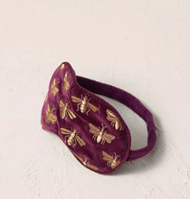 Load image into Gallery viewer, Bee Velvet Eye Mask, Plum
