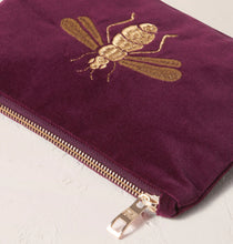 Load image into Gallery viewer, Honey Bee Velvet Mini Pouch, Plum
