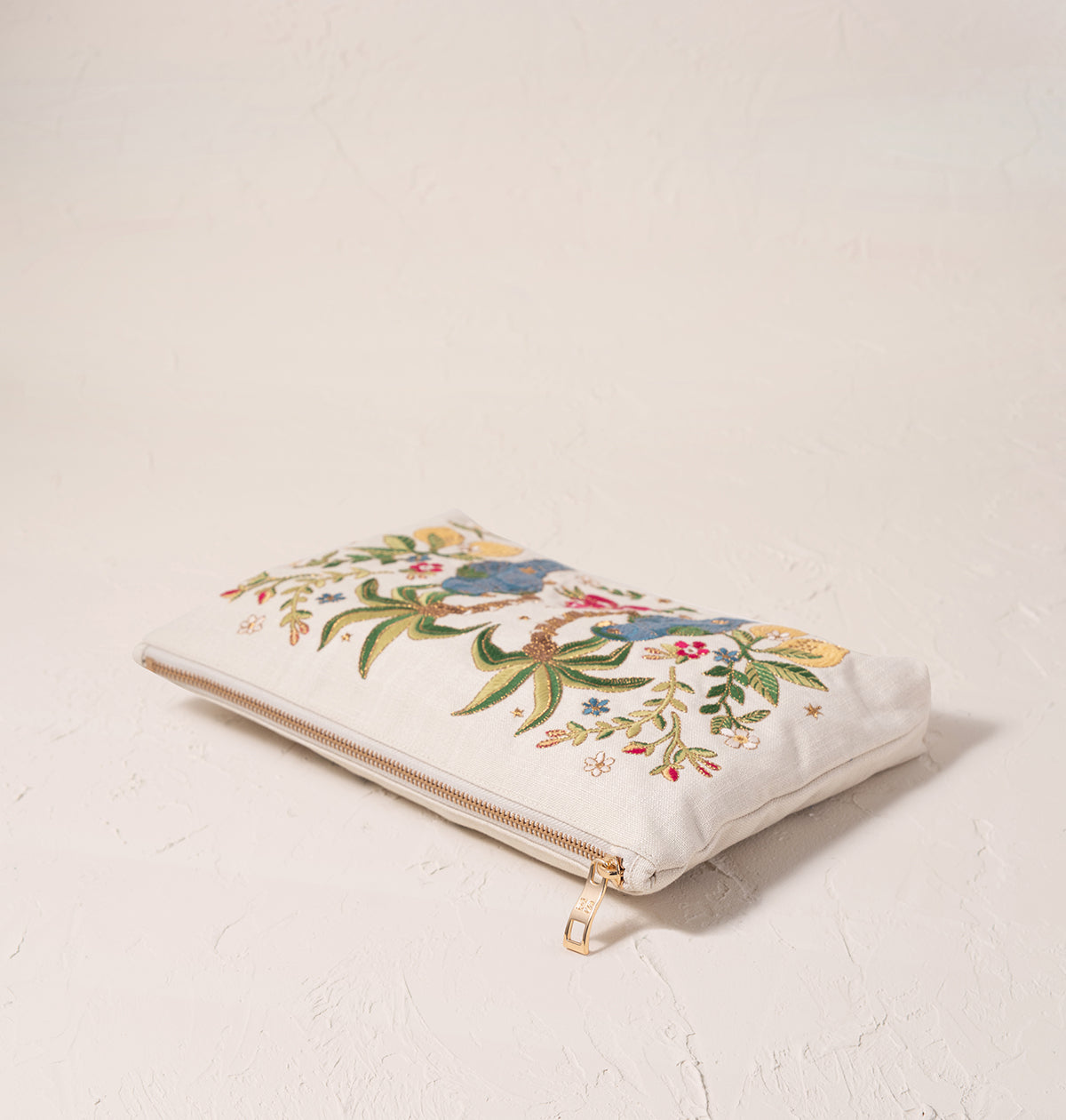 Tropical Parrot Everyday Pouch, Cream