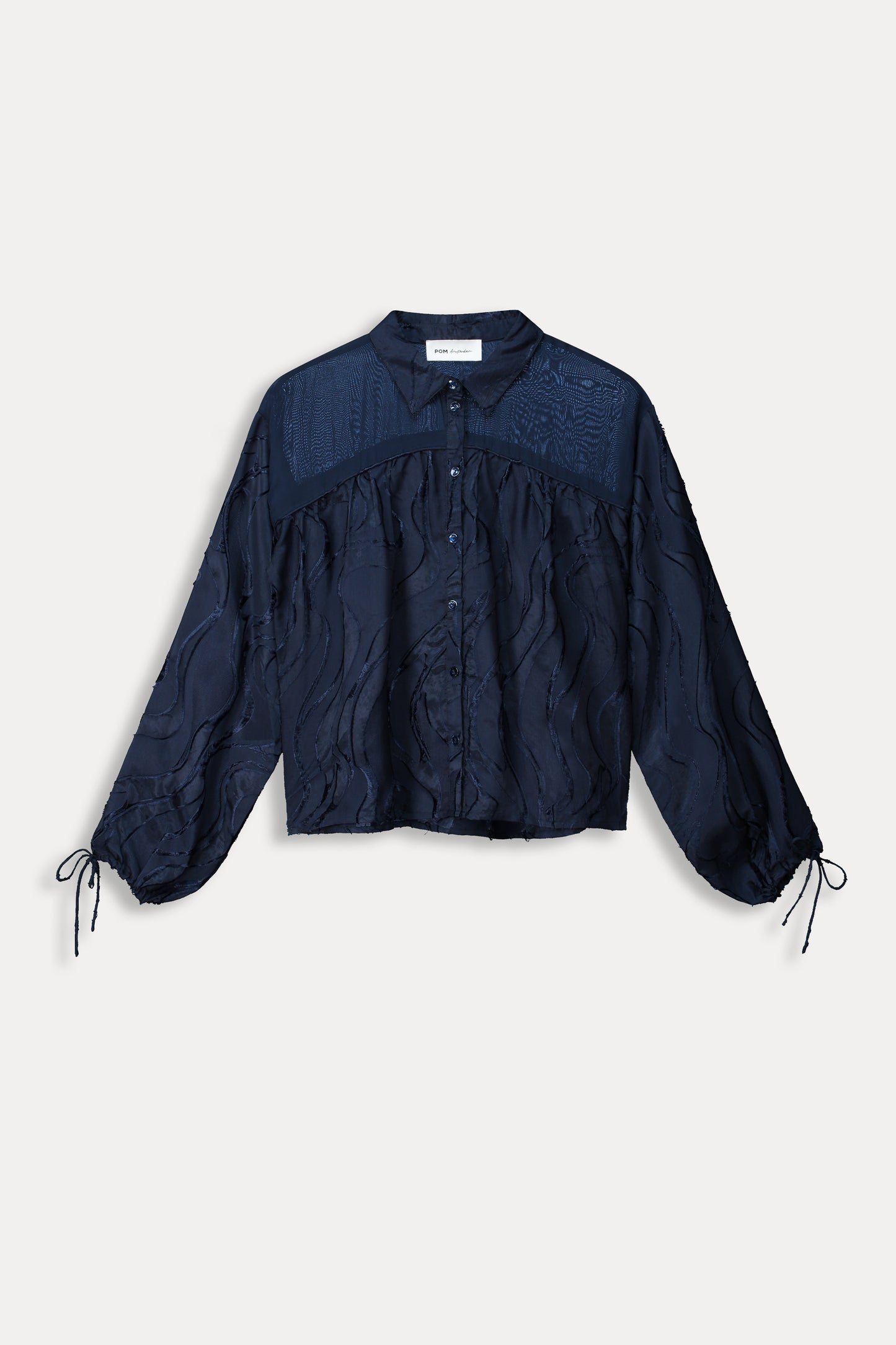 Pom Jacquard Blouse Midnight Blue