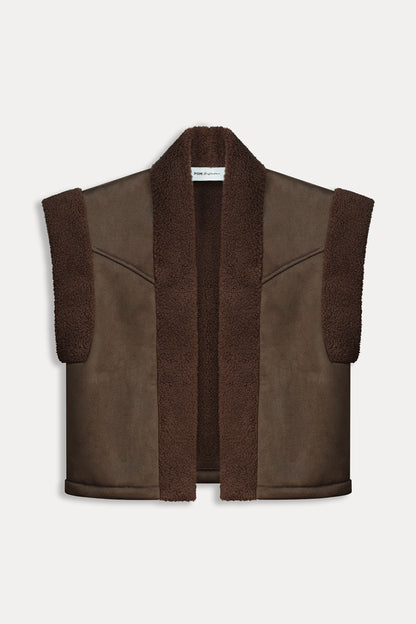 Pom Lammy Gilet Brown