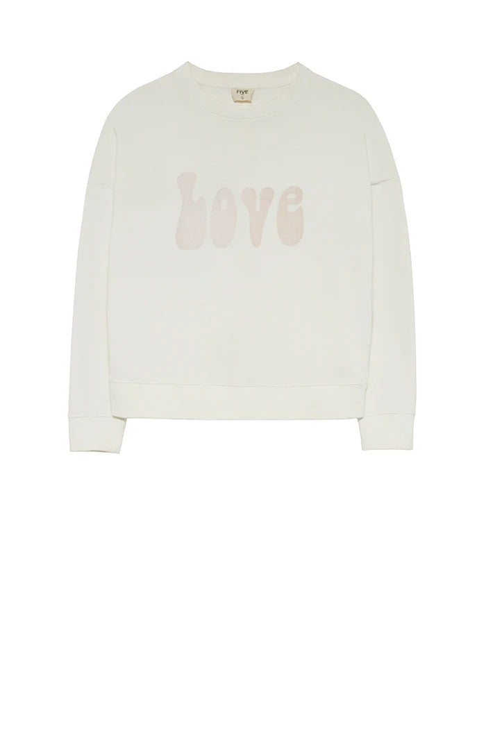 Five Love Slogan Sweater, Off White