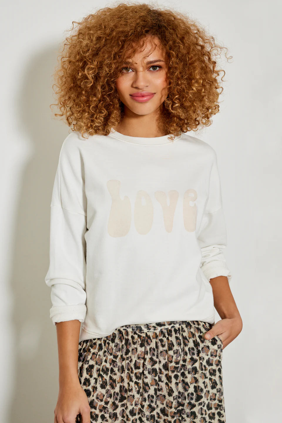 Five Love Slogan Sweater, Off White