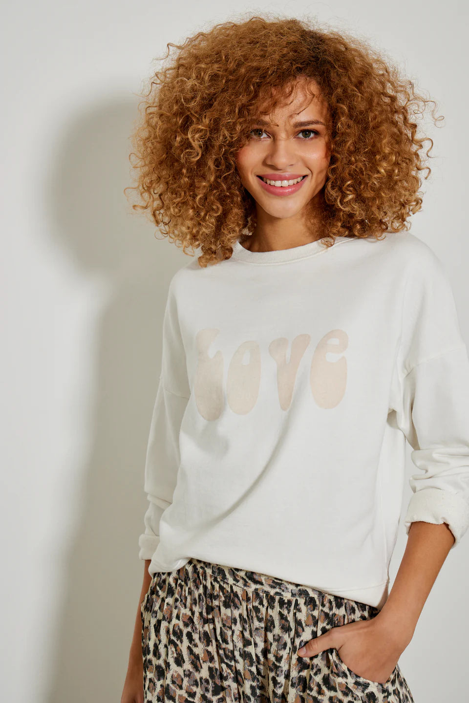 Five Love Slogan Sweater, Off White