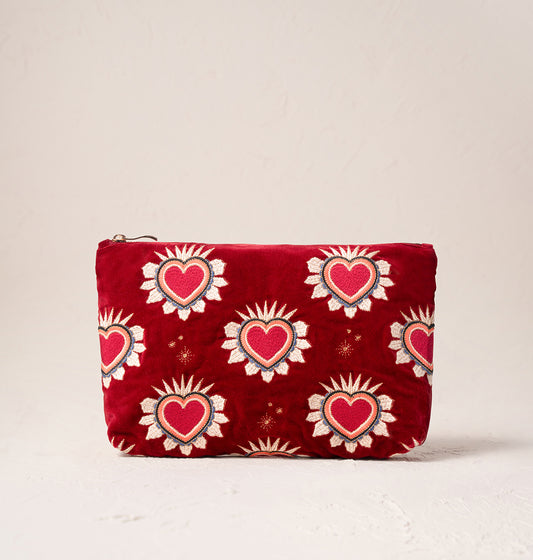 Sacred Hearts Everyday Pouch, Rouge