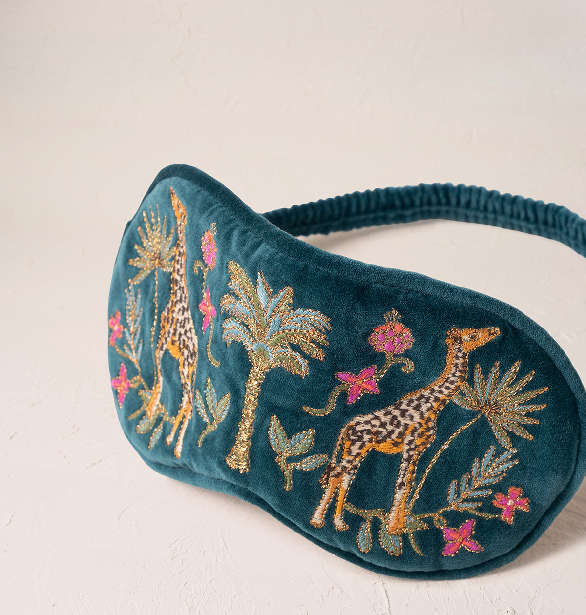 Wild Giraffe Palm Eyemask Rich Blue
