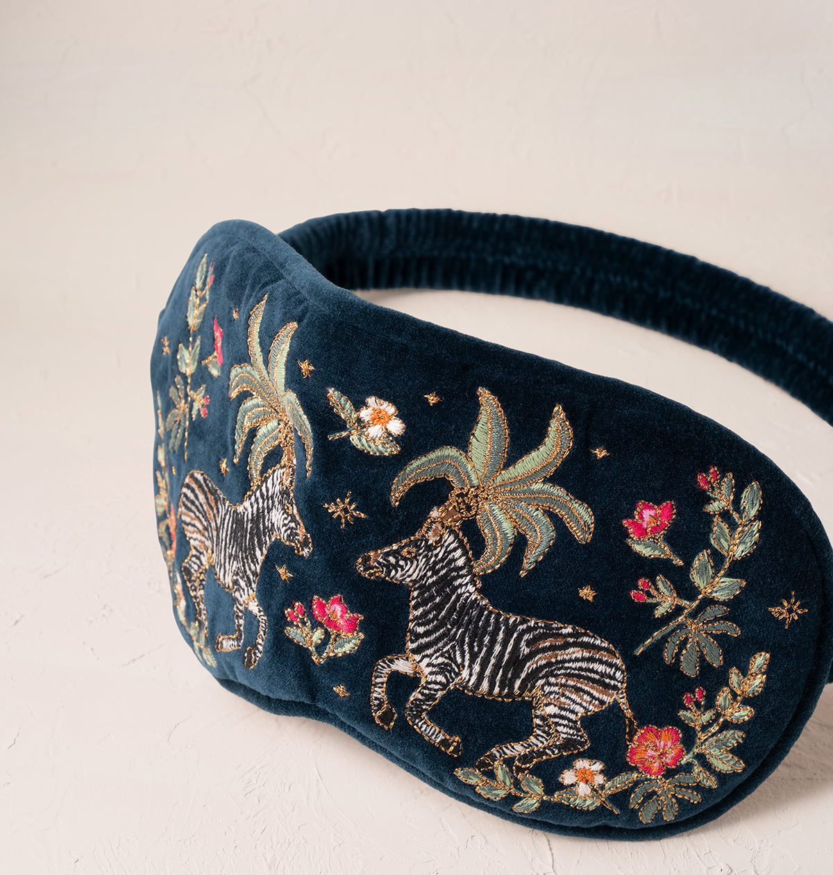 Wild Zebra Palm Eyemask Navy