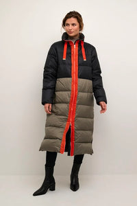 Culture Aisha Long Down Coat, Black