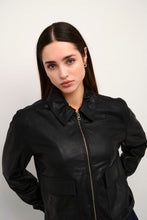 Load image into Gallery viewer, Kaffe Malene Leather Jacket, Black
