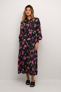 Kaffe Dorita Oline Dress, Black/Pink