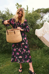 Kaffe Dorita Oline Dress, Black/Pink