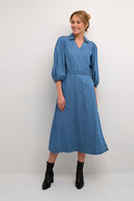 Load image into Gallery viewer, Culture Arpa Wrap Dress, Blue Denim

