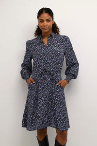 Kaffe Pollie Online Short Dress, Black Floral