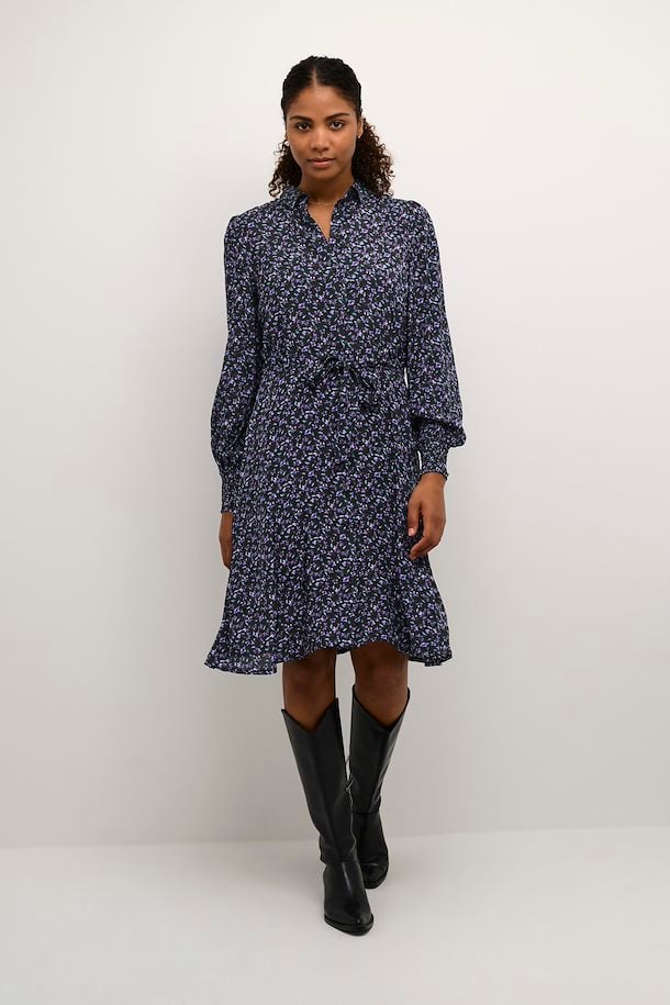 Kaffe Pollie Online Short Dress, Black Floral