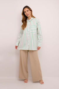 Culture Alexina Shirt, Green / Striped