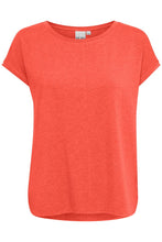 Load image into Gallery viewer, Ichi Rebel Round Neck T-Shirt, Coral

