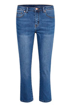 Load image into Gallery viewer, Kaffe Karla Sinem Cropped Jeans, Medium Blue
