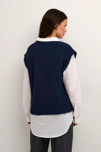 Kaffe Mira Knit Vest, Midnight Marine