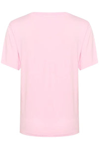 Kaffe Frida V-Neck T-Shirt, Pink Mist