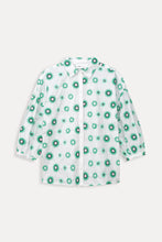 Load image into Gallery viewer, Pom Embroidery Sicilian Sun Blouse, White Green
