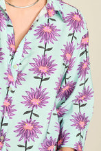 Load image into Gallery viewer, Pom Violet Flower Blouse, Aqua
