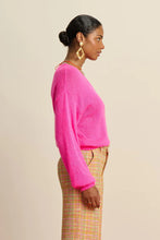 Load image into Gallery viewer, Pom Cardigan, Neon Pink
