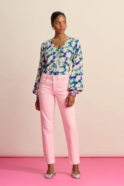 Pom Elli Straight Blooming Pink Jeans Pink