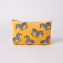 Load image into Gallery viewer, Zebra Travel Pouch Yellow
