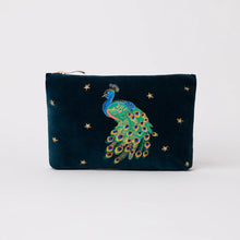 Load image into Gallery viewer, Peacock Mini Pouch, Navy
