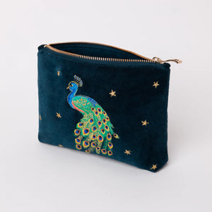 Peacock Mini Pouch, Navy